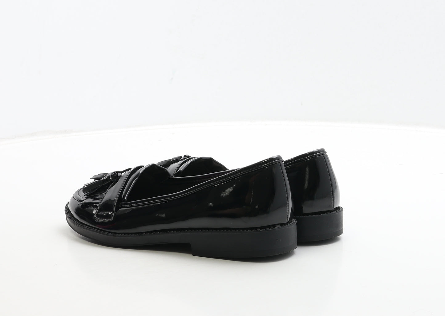 Primark Womens Black PVC Loafer Casual UK 3 36