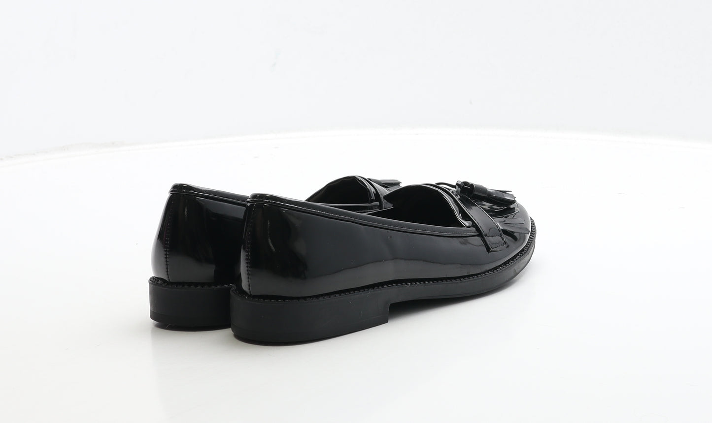 Primark Womens Black PVC Loafer Casual UK 3 36