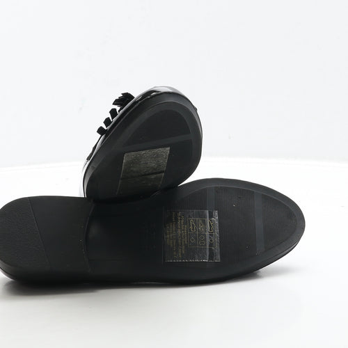 Primark Womens Black PVC Loafer Casual UK 3 36