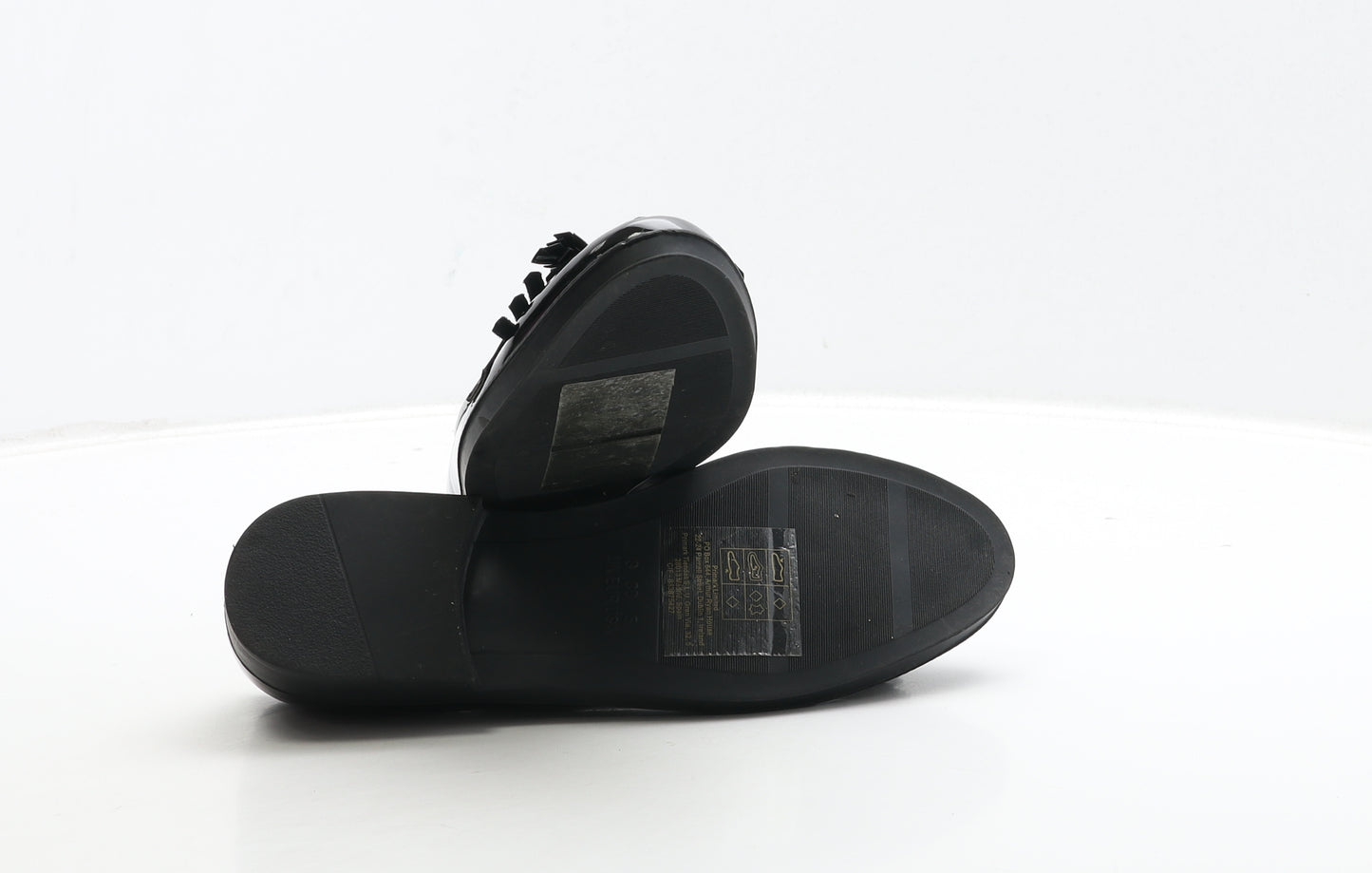 Primark Womens Black PVC Loafer Casual UK 3 36