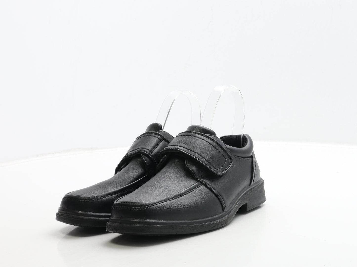 Beckett Boys Black Leather Slip On Casual UK 2