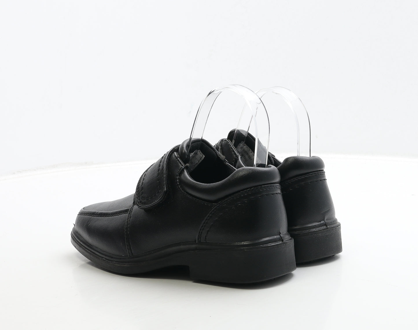 Beckett Boys Black Leather Slip On Casual UK 2