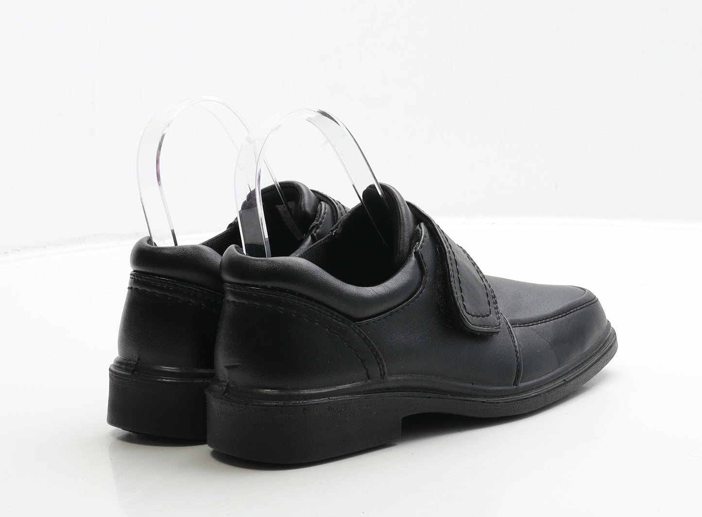 Beckett Boys Black Leather Slip On Casual UK 2