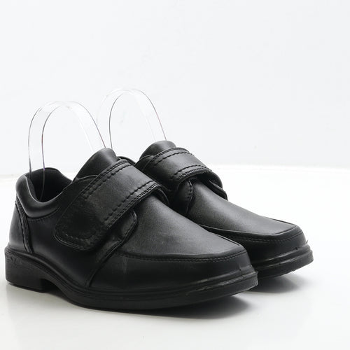 Beckett Boys Black Leather Slip On Casual UK 2