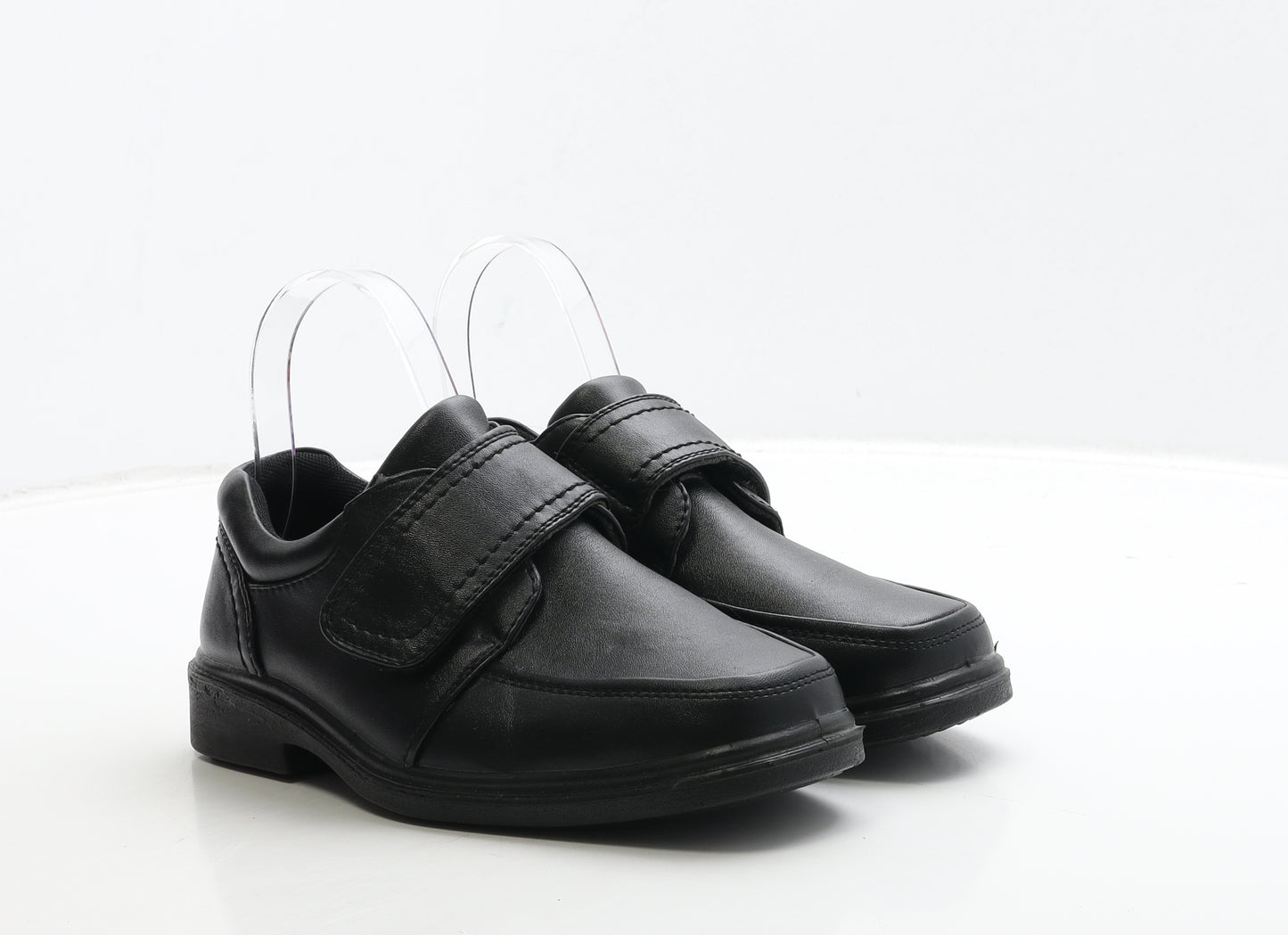Beckett Boys Black Leather Slip On Casual UK 2