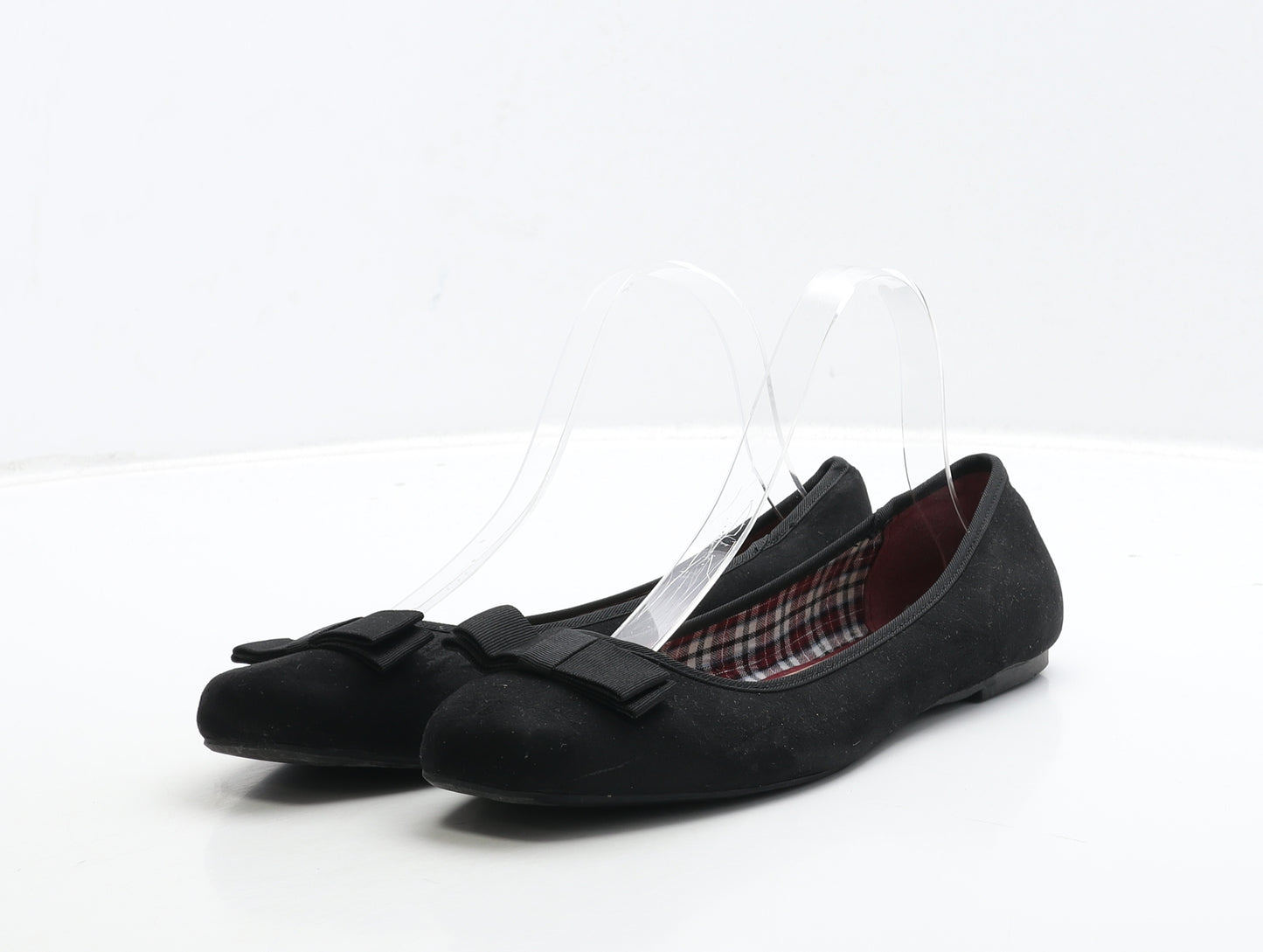 TU Womens Black Suede Ballet Flat UK 6