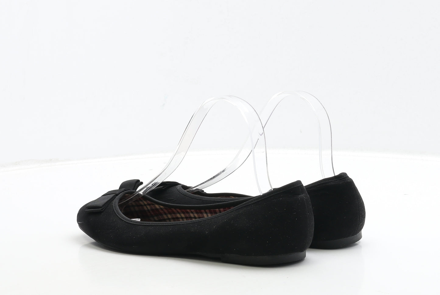 TU Womens Black Suede Ballet Flat UK 6