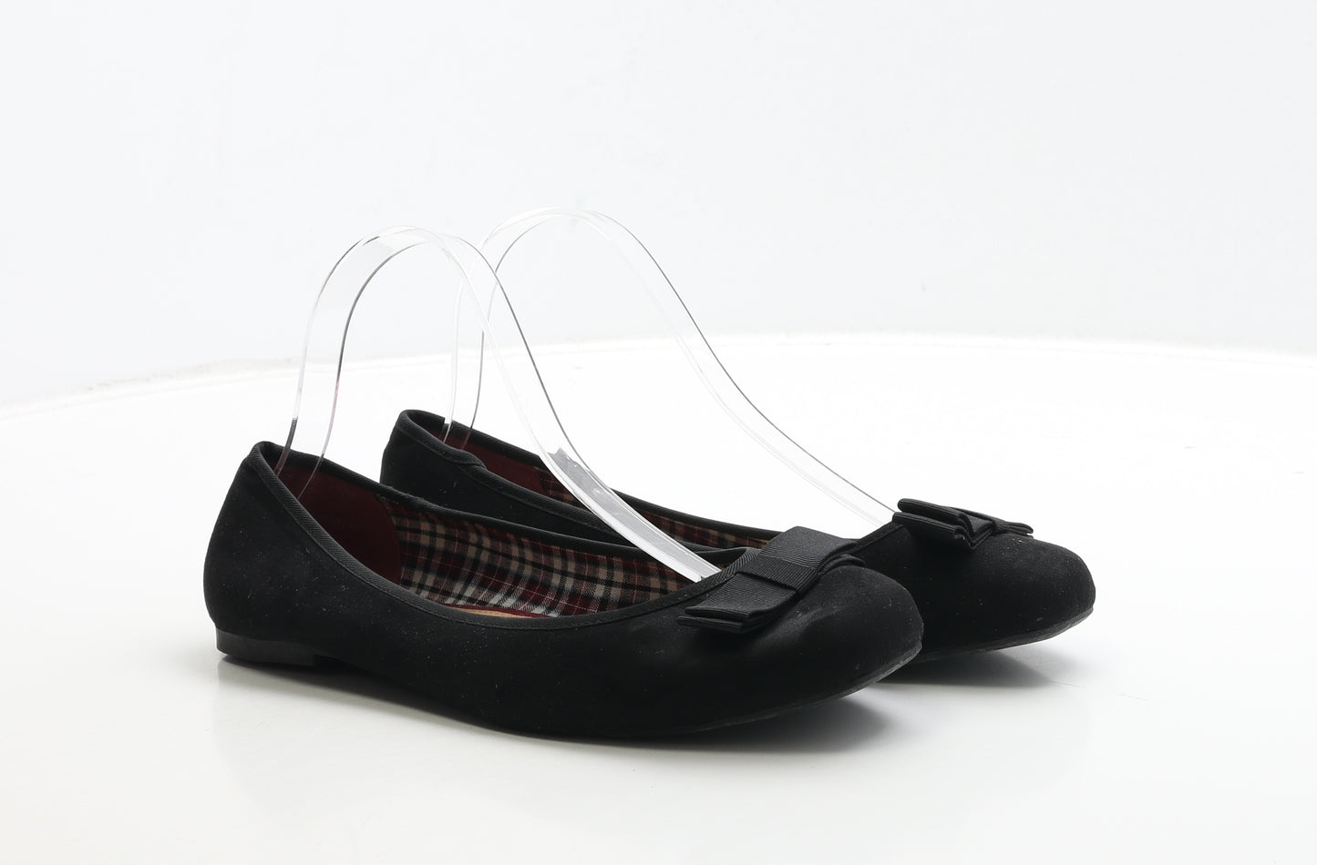 TU Womens Black Suede Ballet Flat UK 6