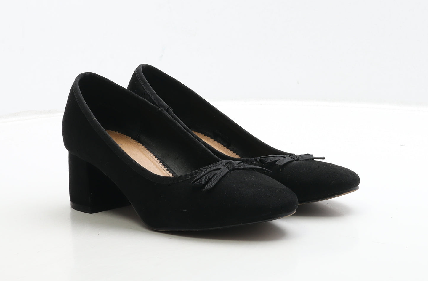 TU Womens Black Suede Court Heel UK 5