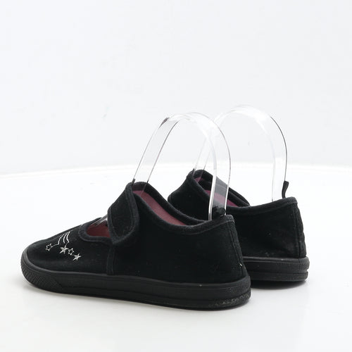 Nutmeg Girls Black Fabric Mary Jane Casual UK 13 - Star Detail