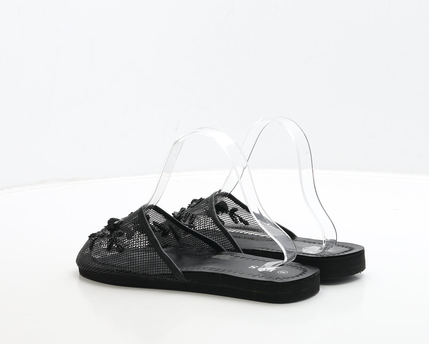 F.S Womens Black Polyester Slip On Flat UK 8