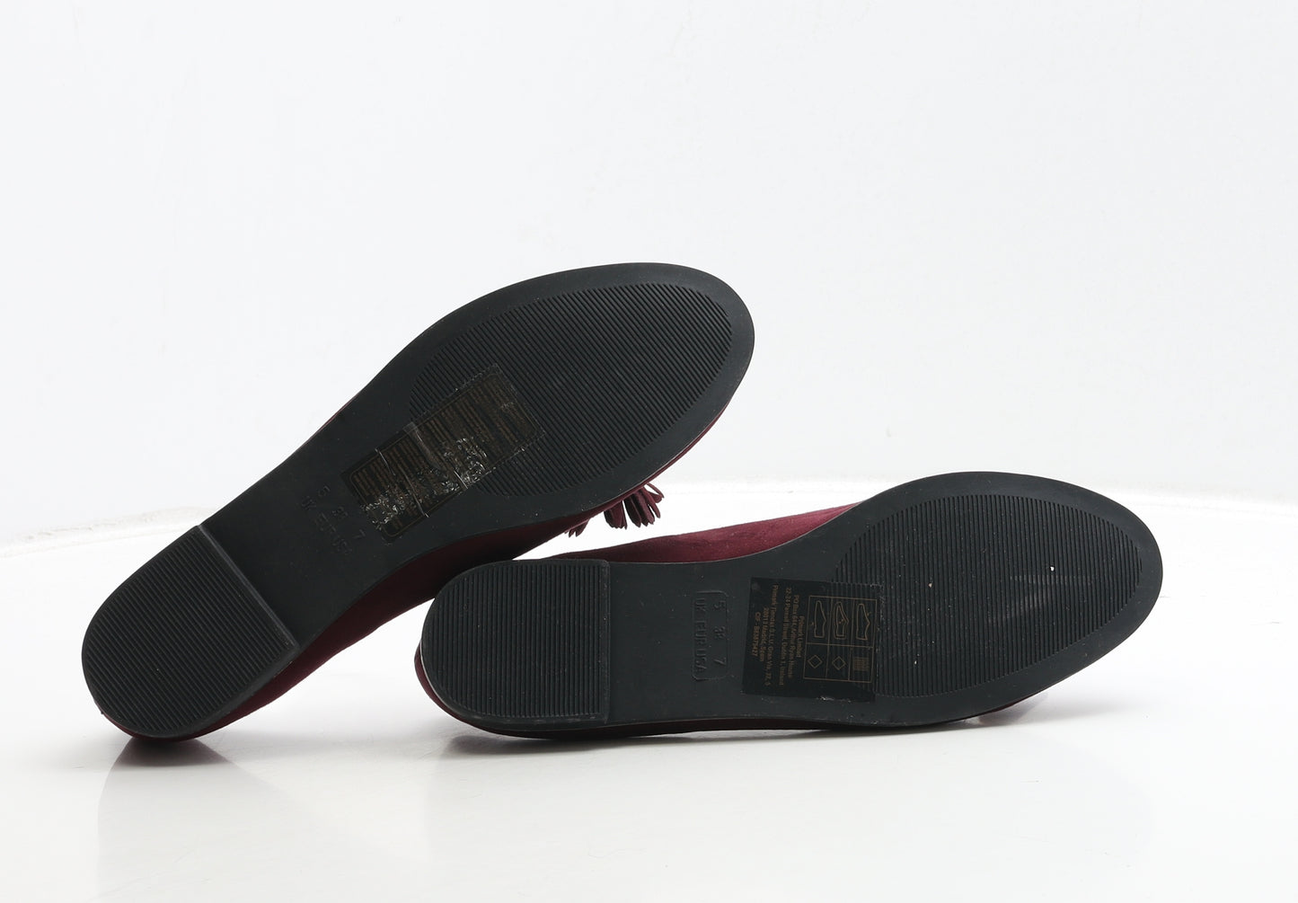 Primark Womens Red Suede Loafer Flat UK 5 38