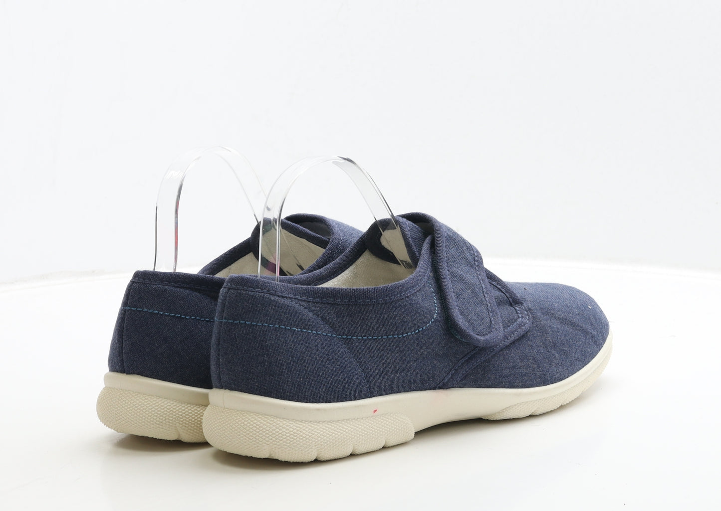 Easy B Mens Blue Fabric Slip On Casual UK 8