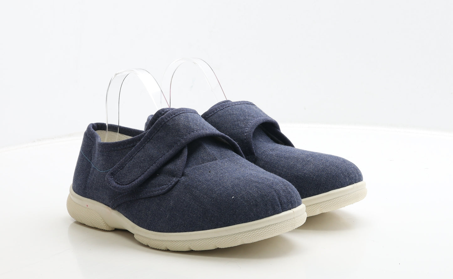 Easy B Mens Blue Fabric Slip On Casual UK 8