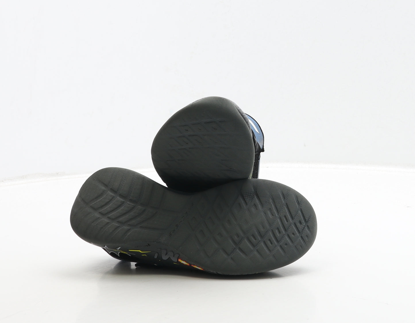 Skechers Boys Black Geometric Polyester Trainer UK 12 30 - Super Hero