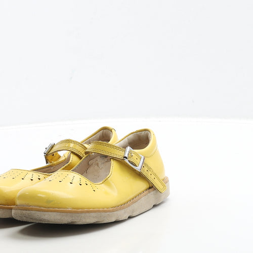 Clarks Girls Yellow Patent Leather Mary Jane Casual UK 9.5 27