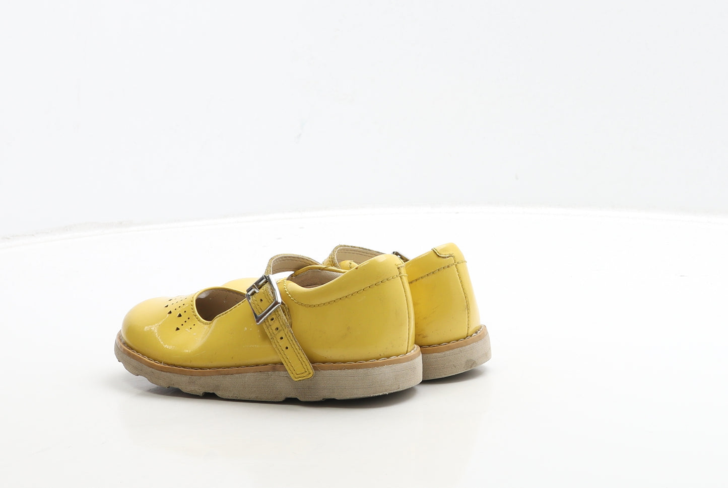 Clarks Girls Yellow Patent Leather Mary Jane Casual UK 9.5 27