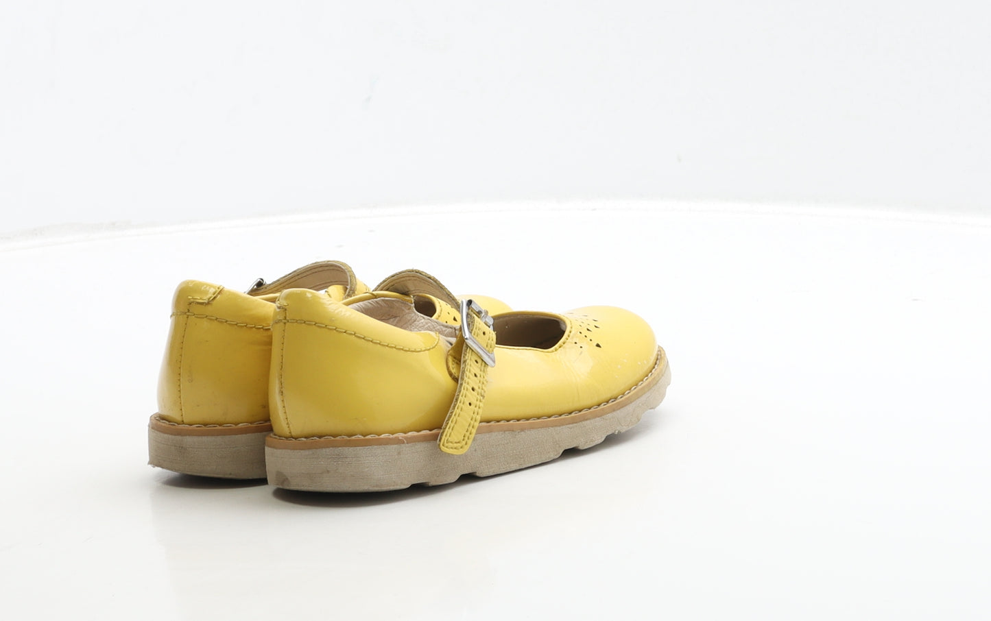 Clarks Girls Yellow Patent Leather Mary Jane Casual UK 9.5 27