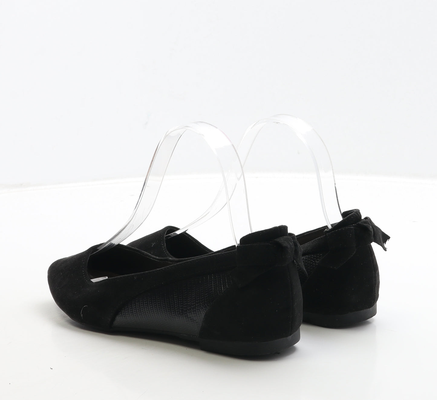 New Look Girls Black Leather Flat UK 4 37 - 915 Generation