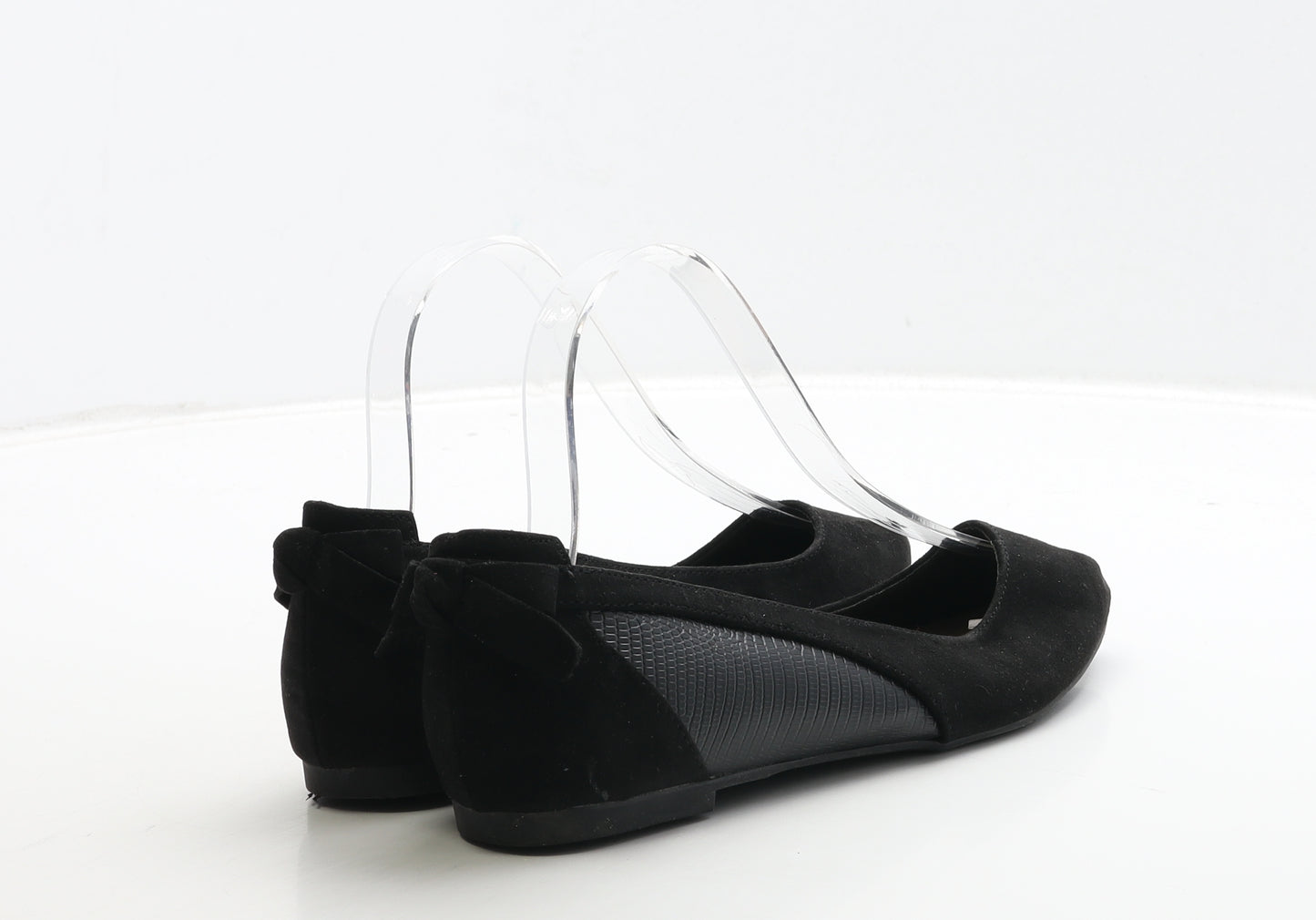 New Look Girls Black Leather Flat UK 4 37 - 915 Generation