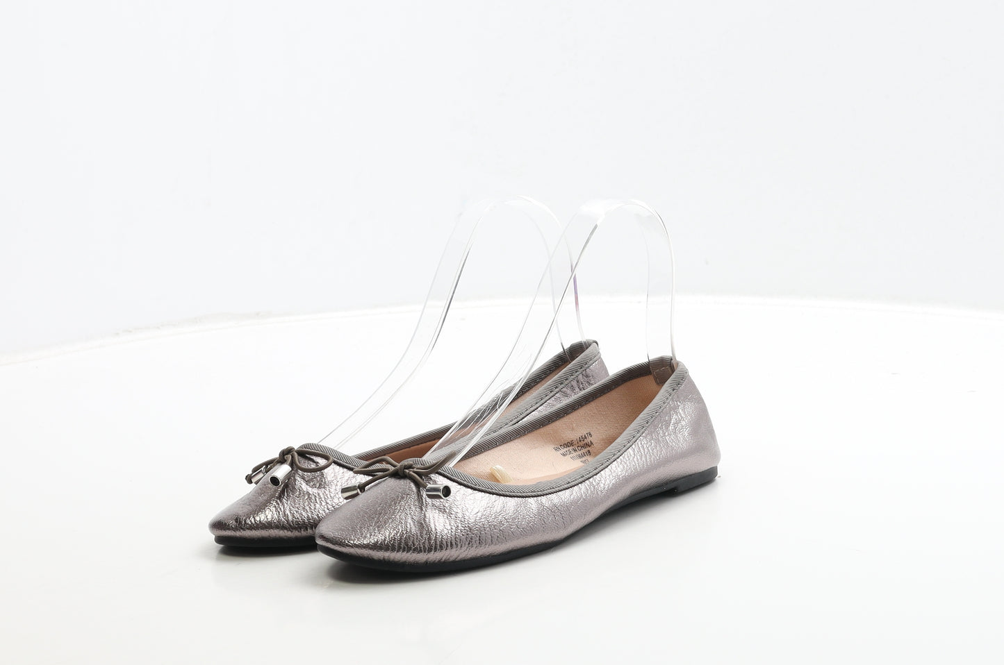 Primark Girls Grey Leather Ballet Flat UK 2 35