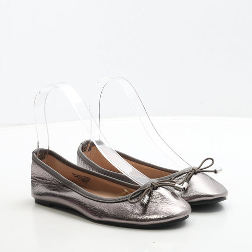 Primark Girls Grey Leather Ballet Flat UK 2 35