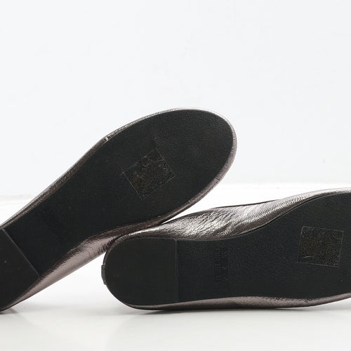 Primark Girls Grey Leather Ballet Flat UK 2 35