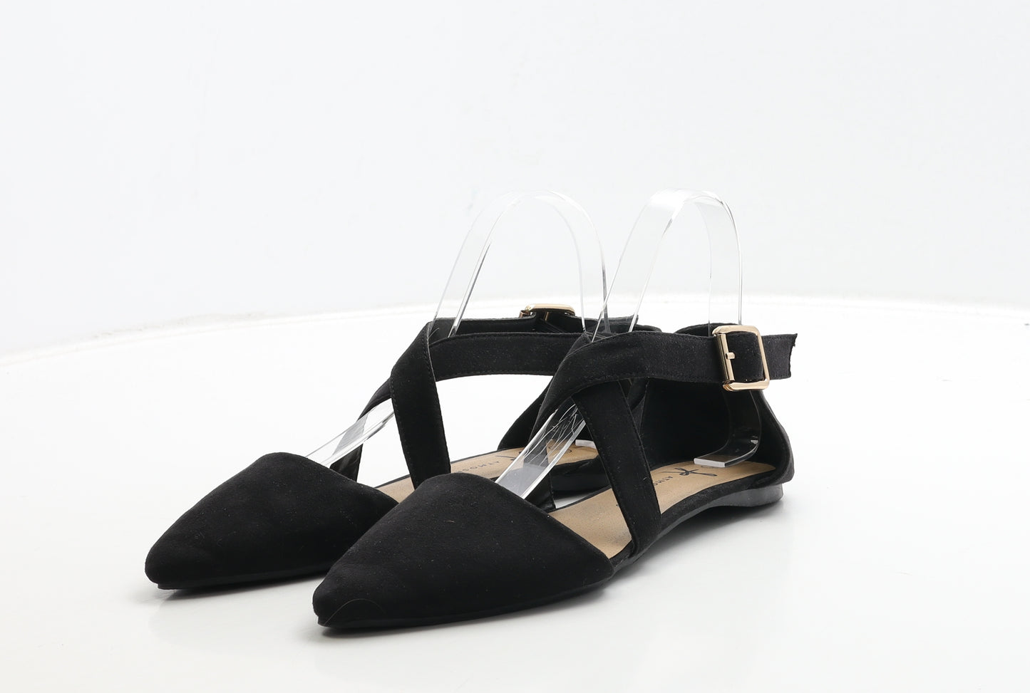 Atmosphere Womens Black Suede Flat UK 4 37
