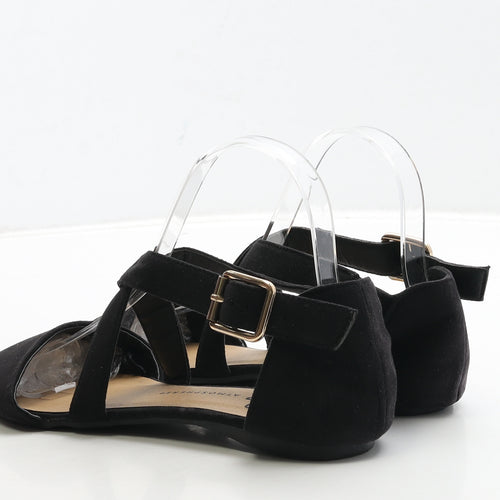 Atmosphere Womens Black Suede Flat UK 4 37