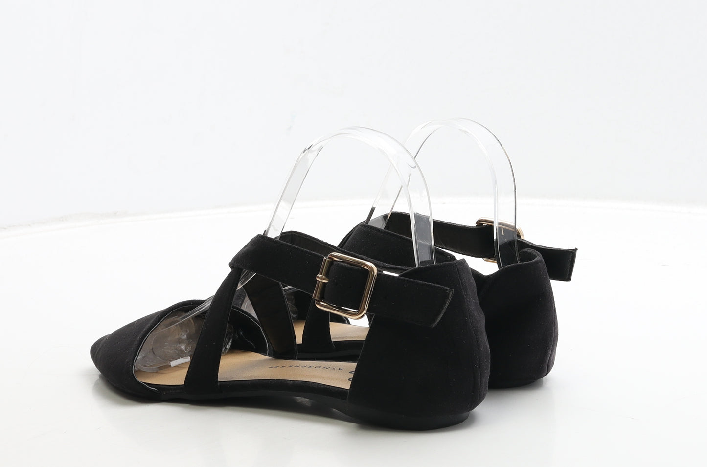 Atmosphere Womens Black Suede Flat UK 4 37