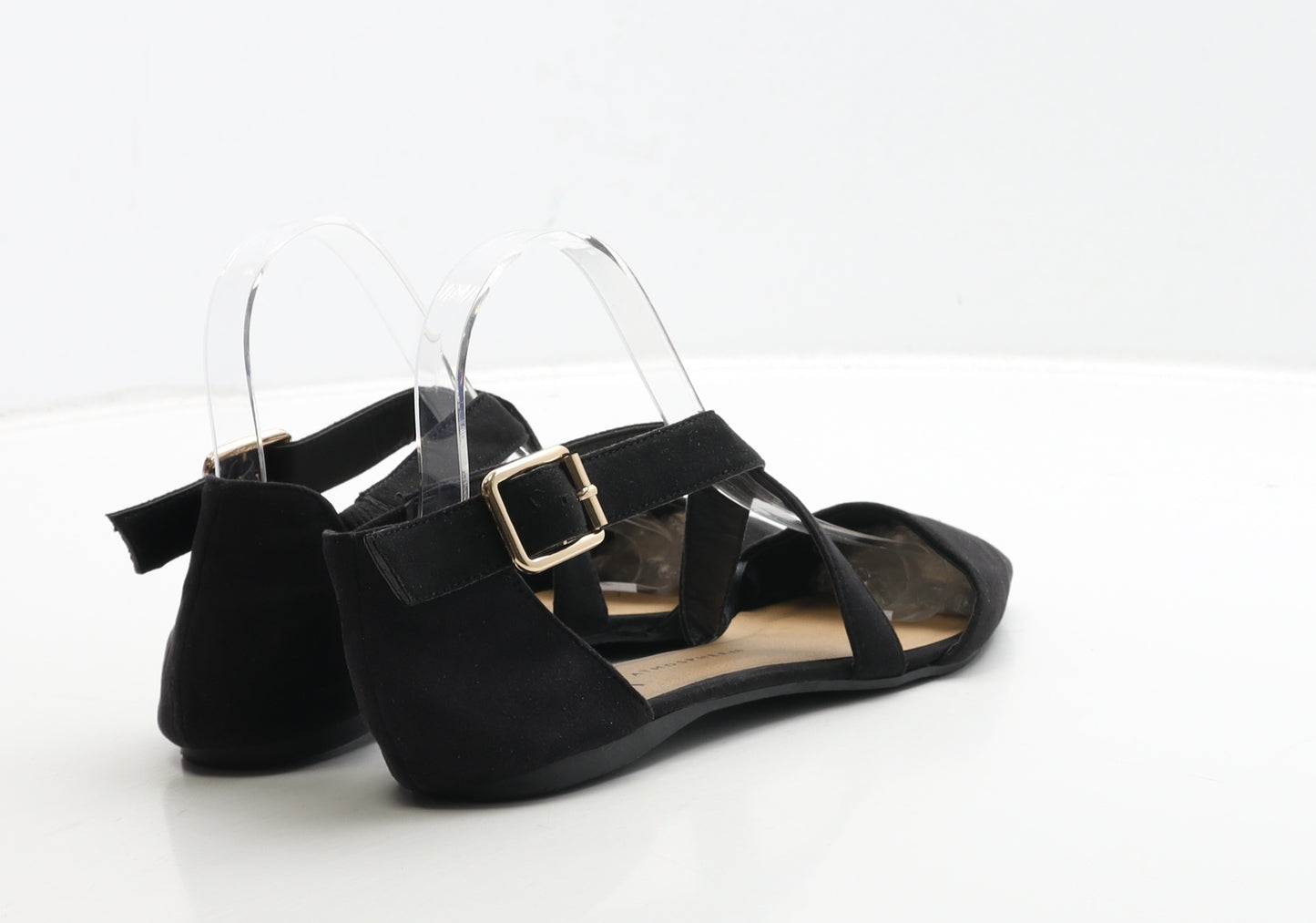 Atmosphere Womens Black Suede Flat UK 4 37