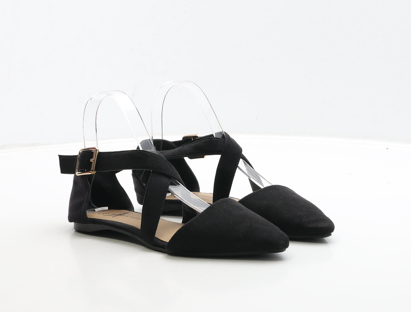 Atmosphere Womens Black Suede Flat UK 4 37
