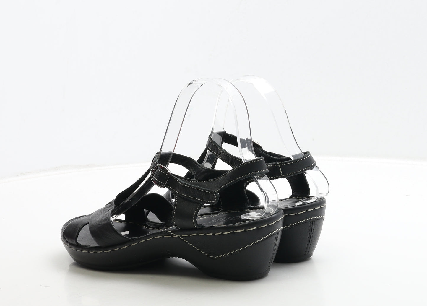 Lotus Womens Black Leather Strappy Sandal UK 6