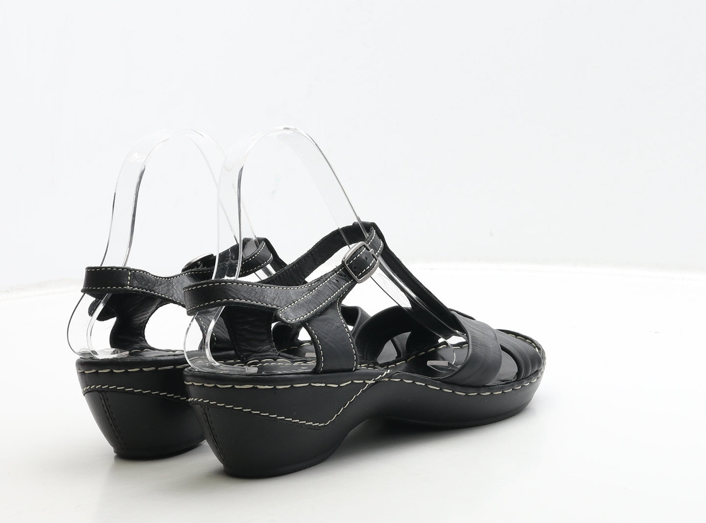 Lotus Womens Black Leather Strappy Sandal UK 6