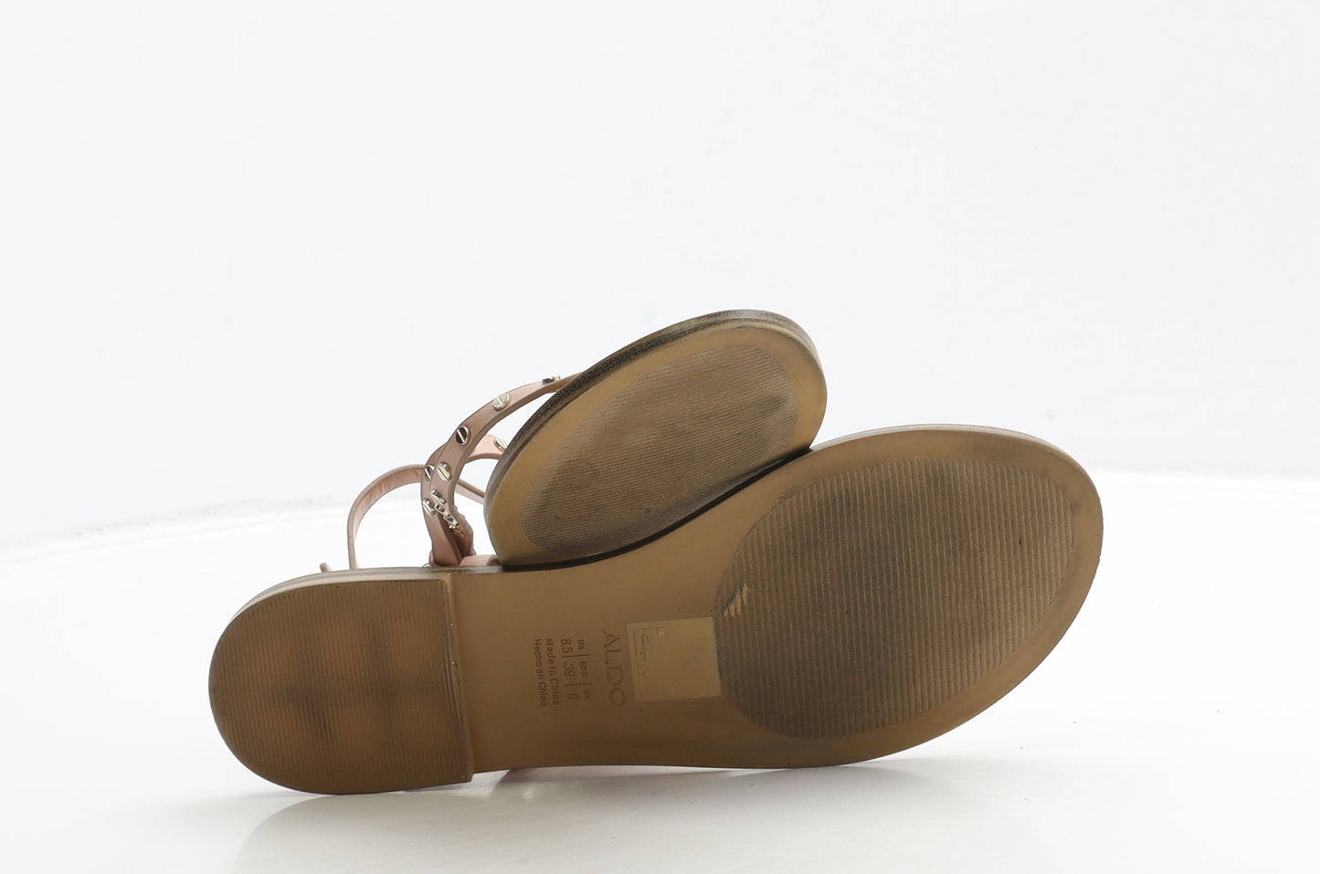 Aldo Womens Beige Leather Thong Sandal UK 6 39
