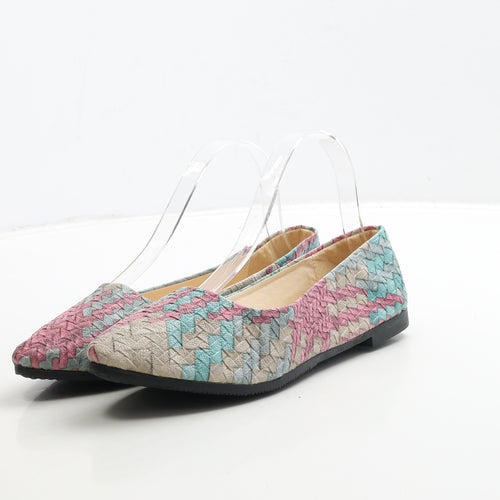 Preworn Womens Multicoloured Geometric Polyester Flat UK 5 38