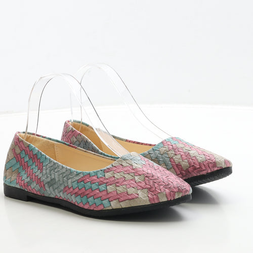 Preworn Womens Multicoloured Geometric Polyester Flat UK 5 38