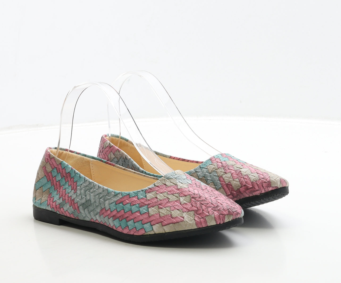 Preworn Womens Multicoloured Geometric Polyester Flat UK 5 38