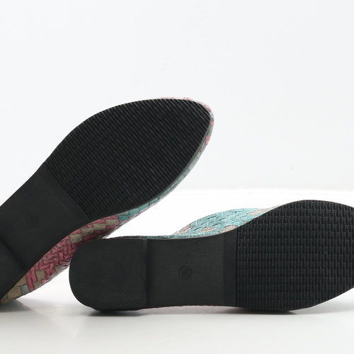 Preworn Womens Multicoloured Geometric Polyester Flat UK 5 38