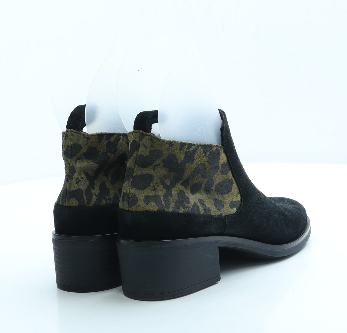 Clarks Womens Black Animal Print Suede Bootie Boot UK 6 39.5