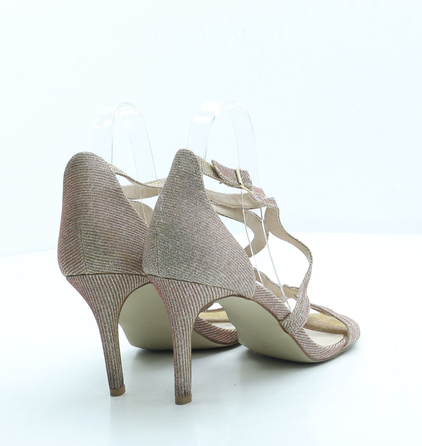 Dorothy Perkins Womens Gold Polyester Strappy Heel UK 7