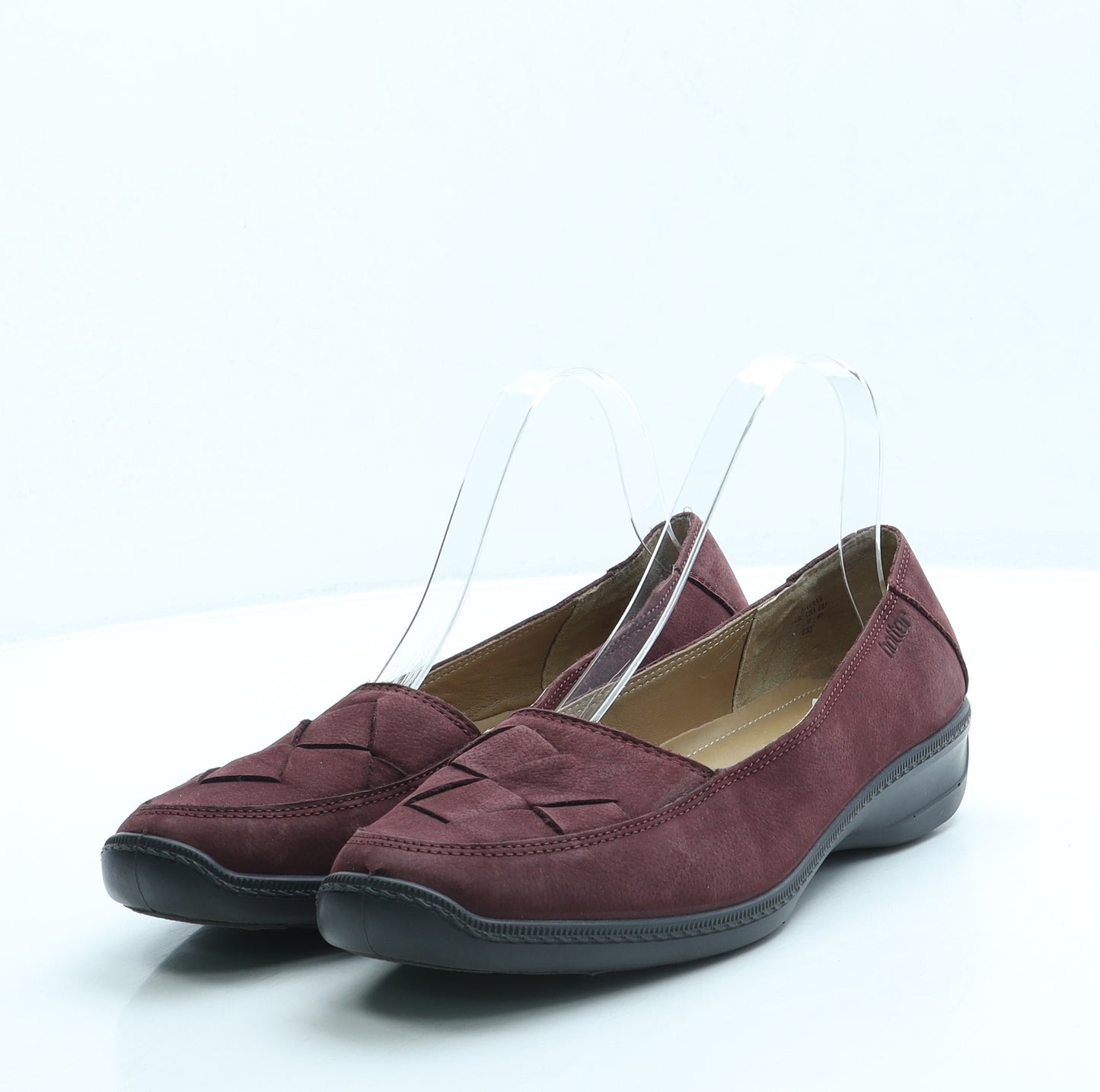 Hotter Womens Red Suede Loafer Flat UK 7