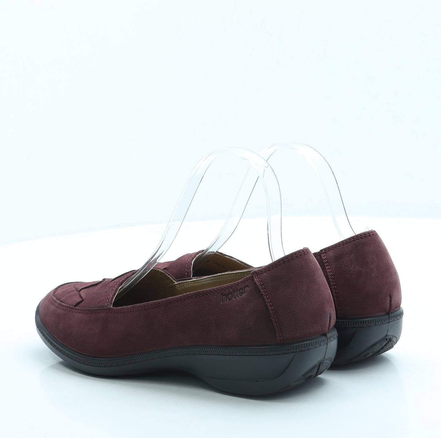 Hotter Womens Red Suede Loafer Flat UK 7