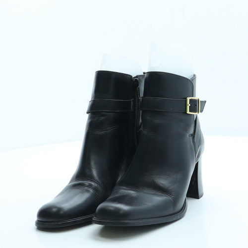Lilley Womens Black Leather Bootie Boot UK 5