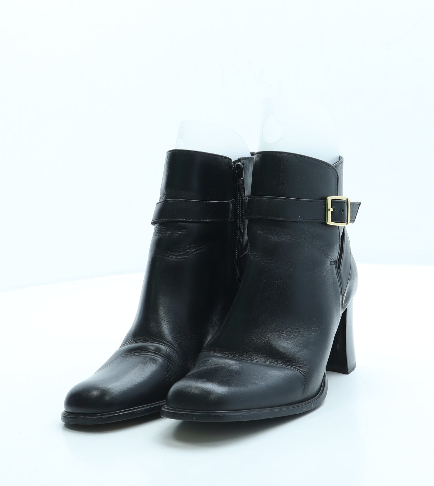 Lilley Womens Black Leather Bootie Boot UK 5