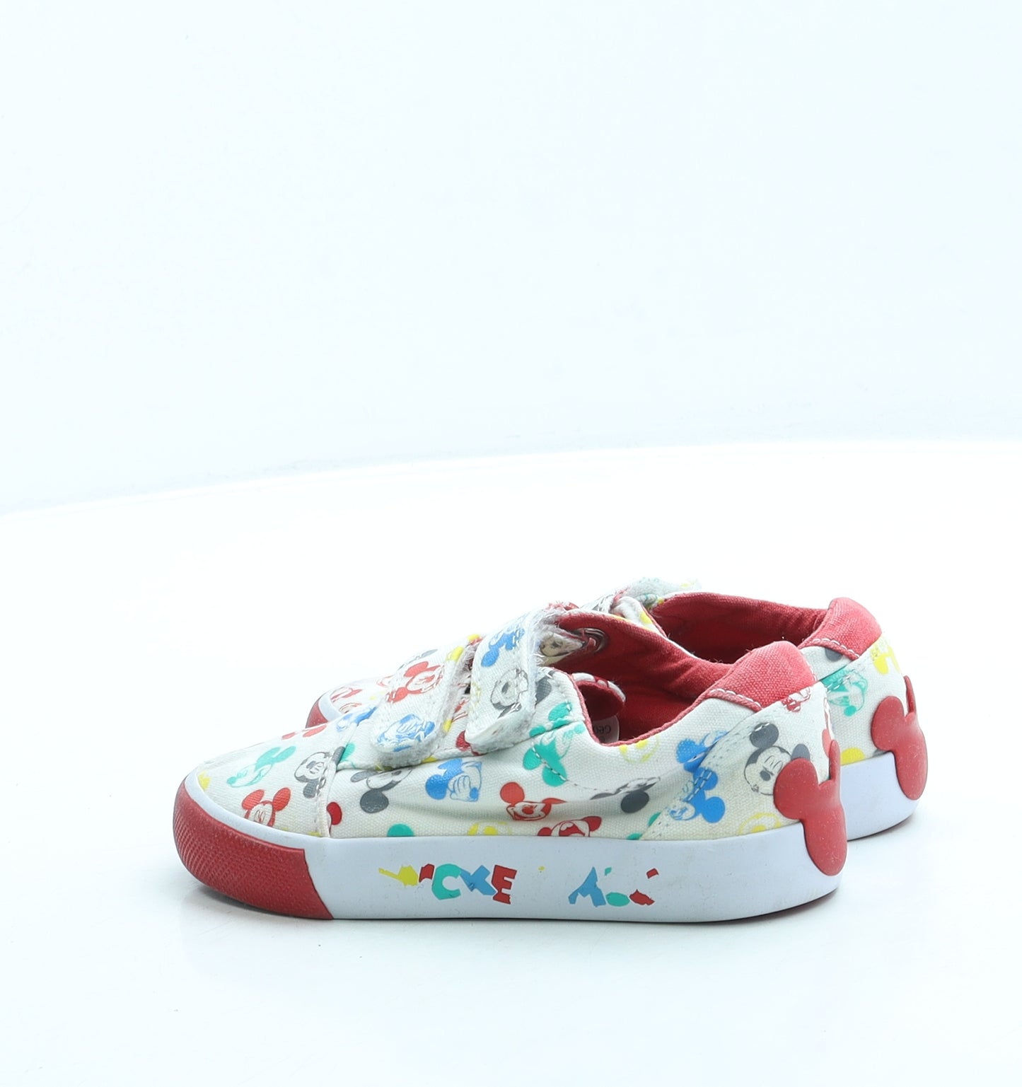 George Boys Multicoloured Geometric Fabric Trainer UK 7 24 - Mickey Mouse