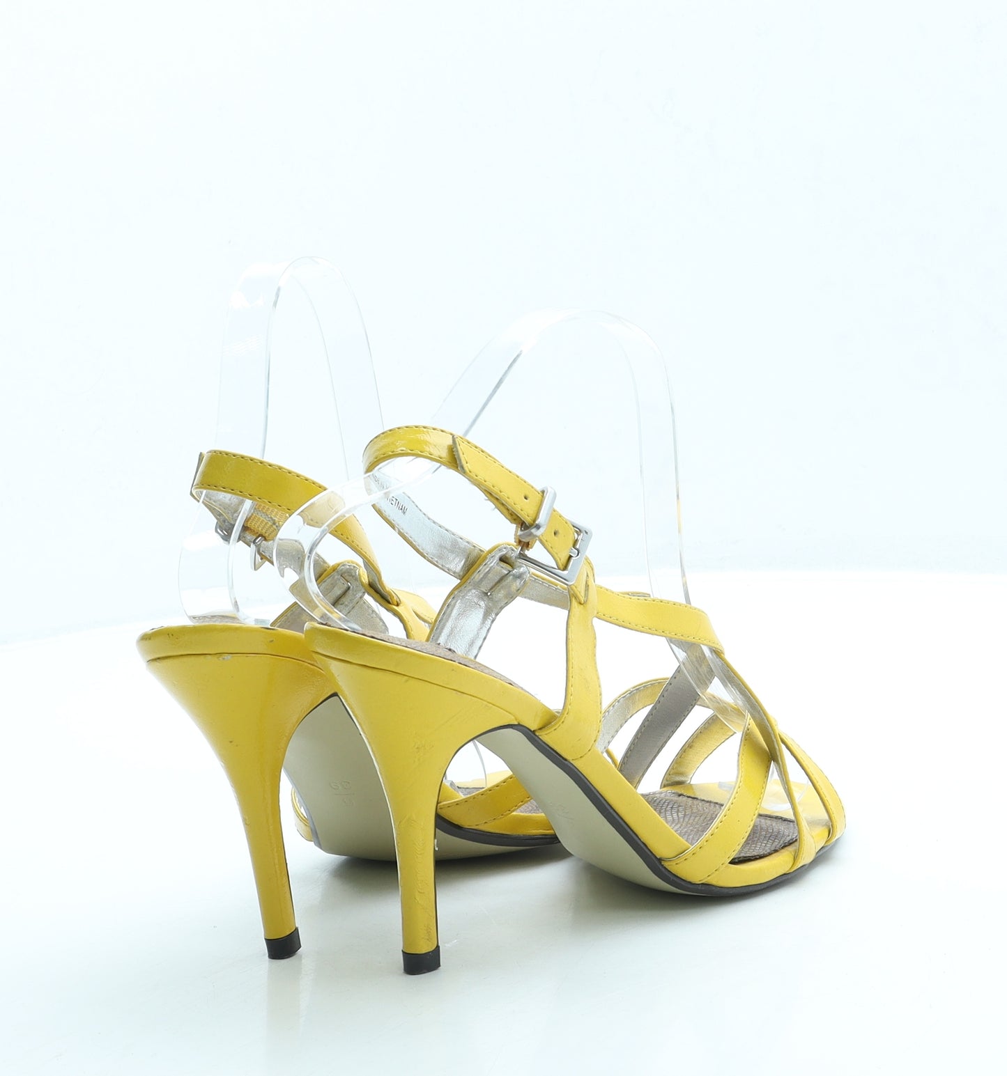 NEXT Womens Yellow Leather Strappy Heel UK 6 39