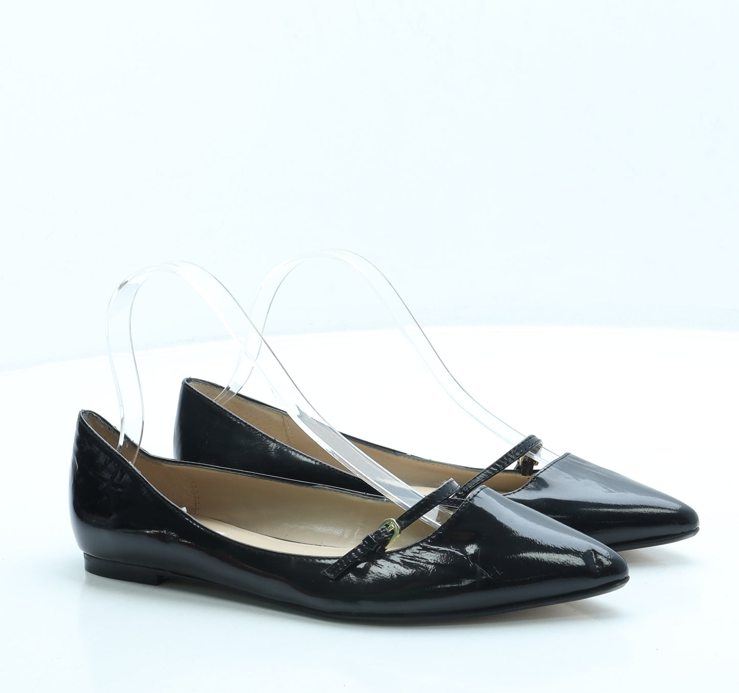 Dune Womens Black Leather Flat UK 6 39