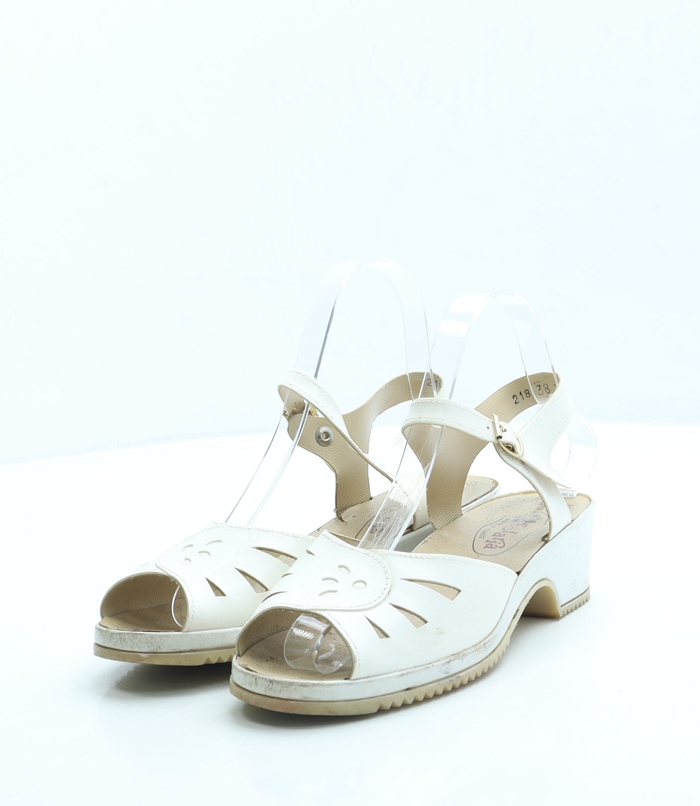 Solaria Womens White Leather Slingback Sandal UK 5 38