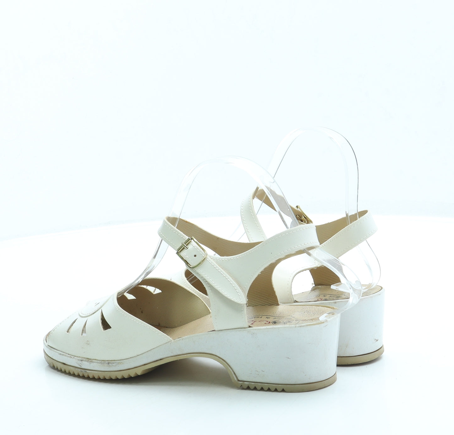 Solaria Womens White Leather Slingback Sandal UK 5 38
